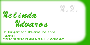 melinda udvaros business card